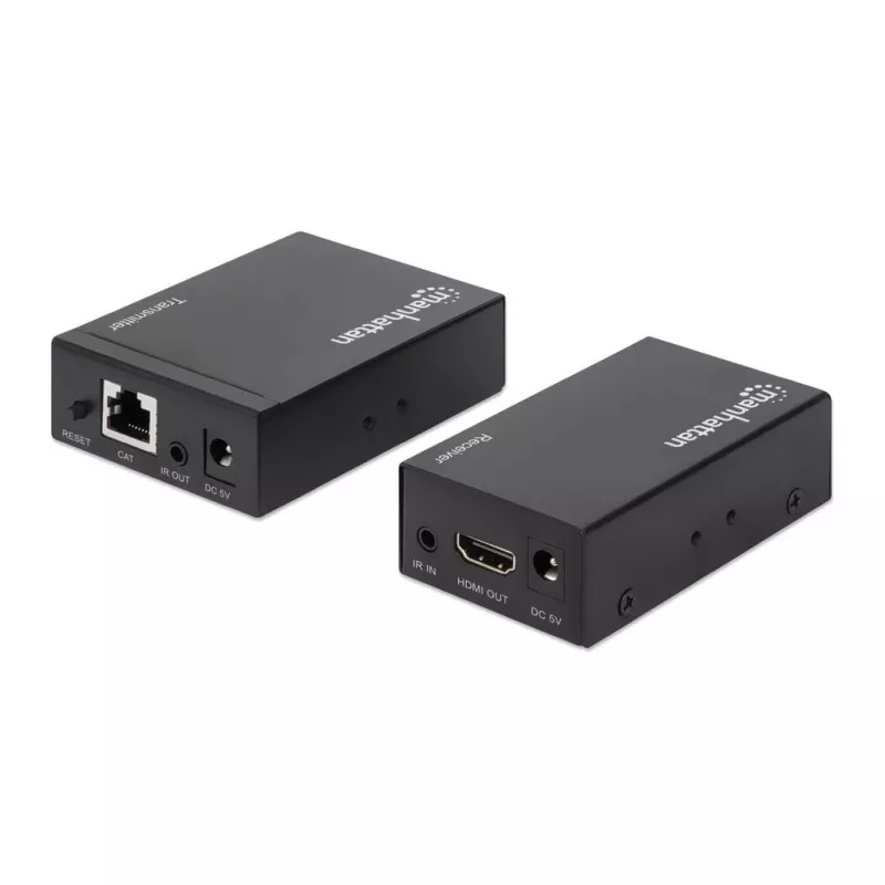 Manhattan HDMI 1080p üle Etherneti pikenduskomplekt, kuni 50 m ühe Cat6 kaabliga, Tx ja Rx moodulid, IR tugi, kolmeaastane garantii