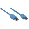USB-A isase USB-A emasele pikenduskaabel Manhattan 2 m sinine
