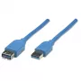 USB-A isase USB-A emasele pikenduskaabel Manhattan 2 m sinine