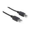 USB-A – USB-B kaabel Manhattan 333368 1,8 m isane-isane must