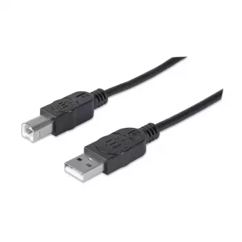 USB-A – USB-B kaabel Manhattan 333368 1,8 m isane-isane must