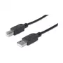 USB-A – USB-B kaabel Manhattan 333368 1,8 m isane-isane must