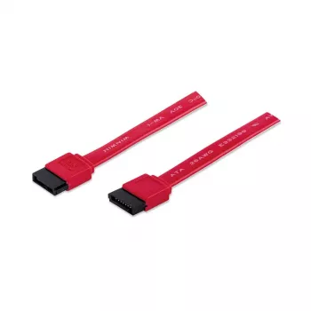 Manhattan SATA andmekaabel, 7-kontaktiline, 50cm, isane-isanele, 6 Gbps, punane, eluaegne garantii