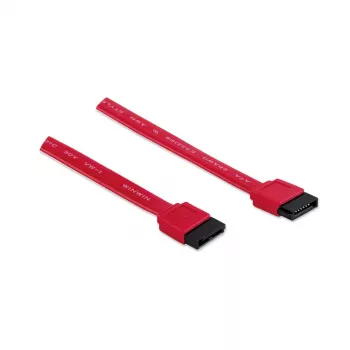 Manhattan SATA andmekaabel, 7-kontaktiline, 50cm, isane-isanele, 6 Gbps, punane, eluaegne garantii