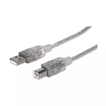 USB-A to USB-B kaabel Manhattan 345408 5 m isane-isane hõbedane