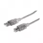 USB-A to USB-B kaabel Manhattan 345408 5 m isane-isane hõbedane