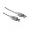 USB-A to USB-B kaabel Manhattan 345408 5 m isane-isane hõbedane