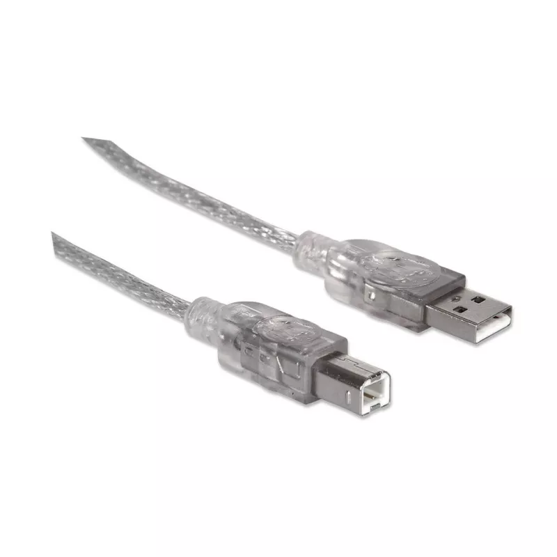 USB-A to USB-B kaabel Manhattan 345408 5 m isane-isane hõbedane