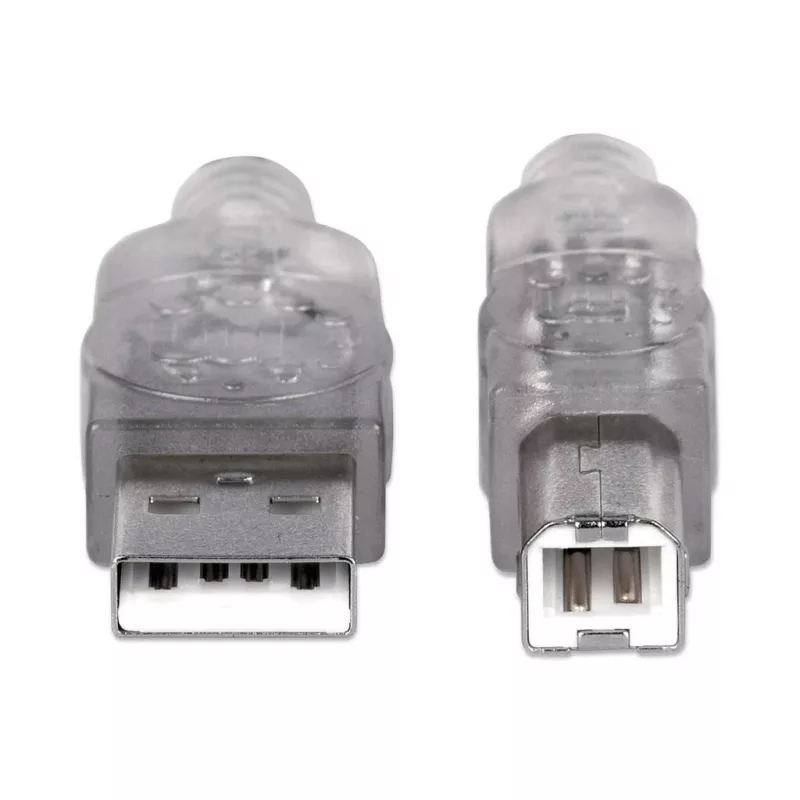USB-A to USB-B kaabel Manhattan 345408 5 m isane-isane hõbedane
