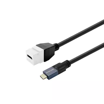 Eemaldatav USB-C pesa keystone-moodul VivoLink PROKEYUSBCFM1W valge — paneelikinnitusega pistikumoodul