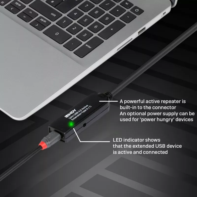 Lindy 10m USB 3.0 Active Extension Type A to C