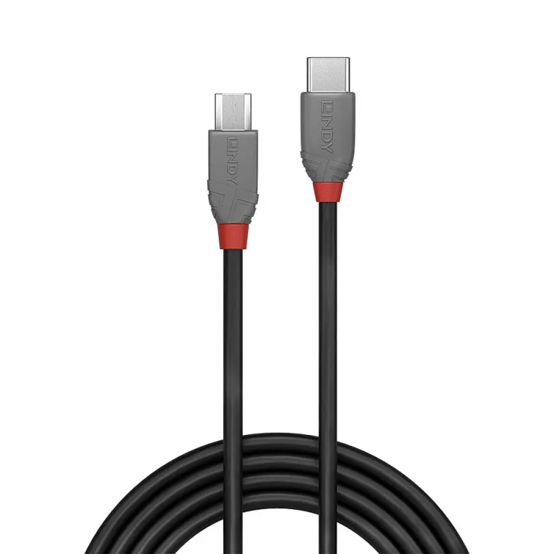 Lindy 0,5 m USB 2.0 Type C kuni Micro-B kaabel, Anthra Line