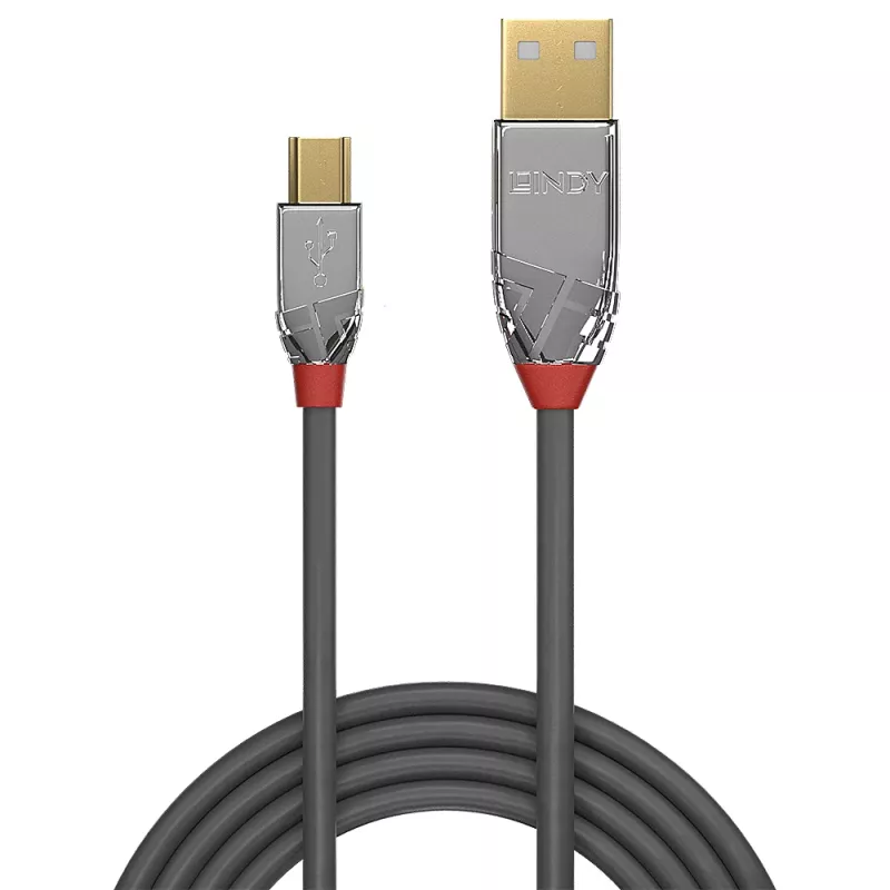 Lindy 2m USB 2.0 Type A to Mini-B kaabel, Cromo Line