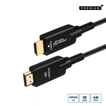 Microconnect HDM191950V2.0AOP HDMI-kaabel 50 m HDMI Type A (Standard) Must