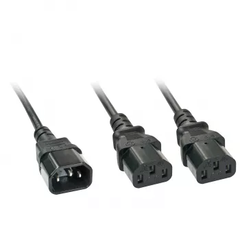 Lindy 2m IEC jaoturikaabel IEC C14 kuni 2 x IEC C13