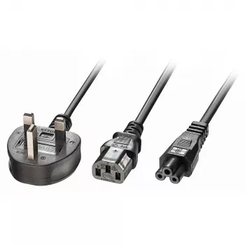 Lindy 2,5 m UK 3 kontakti pistikuga IEC C13 ja IEC C5 jagaja pikenduskaabel, must