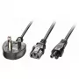 Lindy 2,5 m UK 3 kontakti pistikuga IEC C13 ja IEC C5 jagaja pikenduskaabel, must