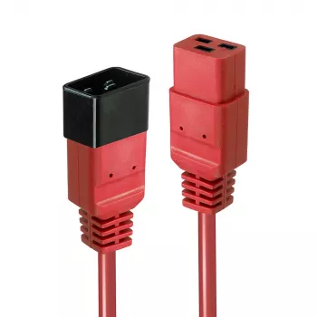 Lindy 3m IEC C19 to C20 pikenduskaabel, punane