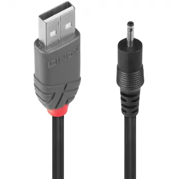 Lindy 1,5 m USB kuni 0,7 mm sisemise / 2,5 mm välimise alalisvoolukaabel