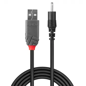 Lindy 1,5 m USB kuni 0,7 mm sisemise / 2,5 mm välimise alalisvoolukaabel