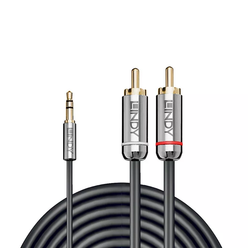 Lindy 1m 3,5 mm pesa → RCA (phono) helikaabel, Cromo Line