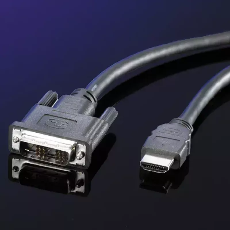 DVI-kaabel ROLINE DVI (18+1) M - HDMI M 2 m