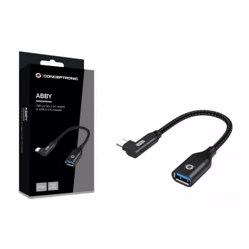 Conceptronic ABBY19B USB 3.2 Gen 2 90° nurga all USB-A OTG-adapter
