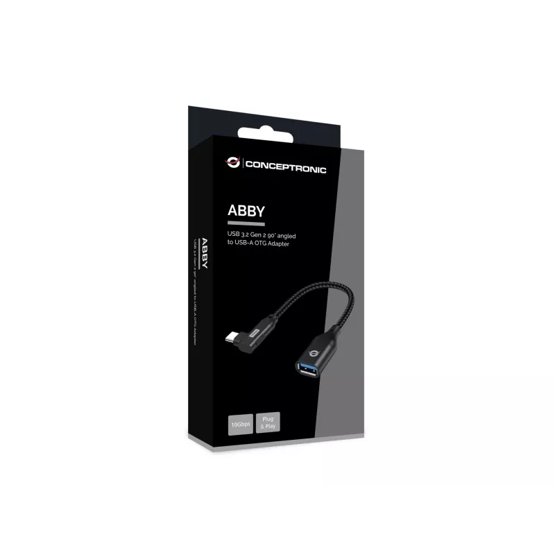 Conceptronic ABBY19B USB 3.2 Gen 2 90° nurga all USB-A OTG-adapter
