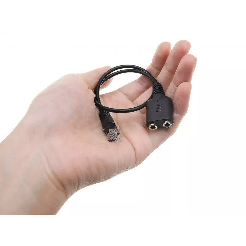 Equip RJ9–3,5 mm peakomplekti heliadapter, must, 0,25 m