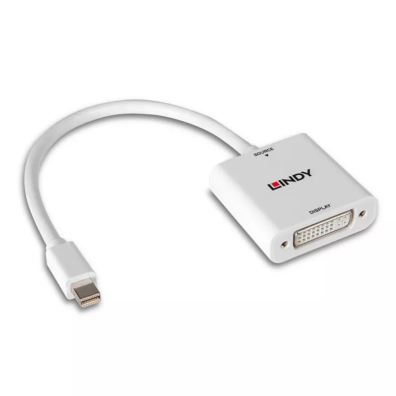Lindy Mini DisplayPort DVI muundur 0,18 m Mini DisplayPort DVI-I
