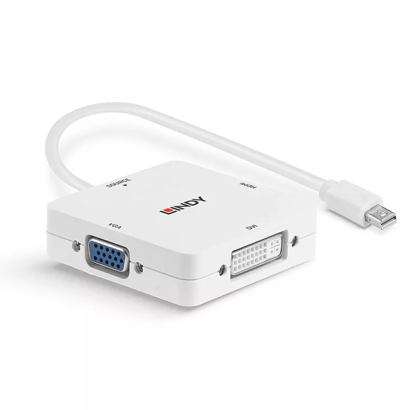 Lindy Mini DisplayPort 1.2 HDMI 1.4, DVI ja VGA muundur