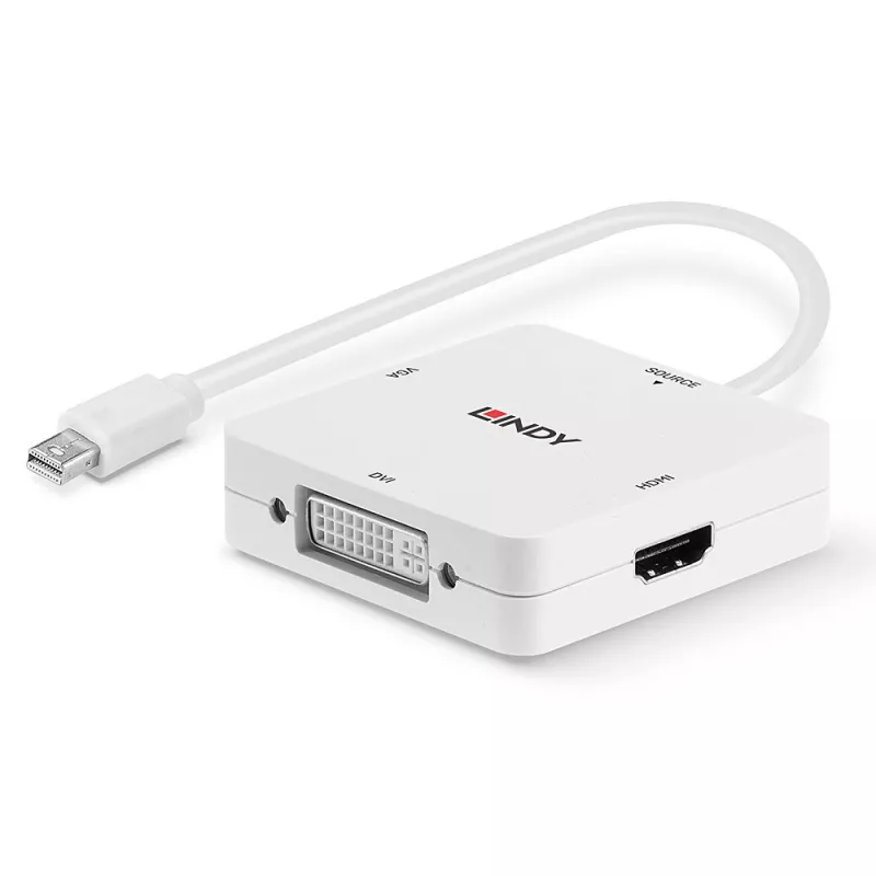 Lindy Mini DisplayPort 1.2 HDMI 1.4, DVI ja VGA muundur