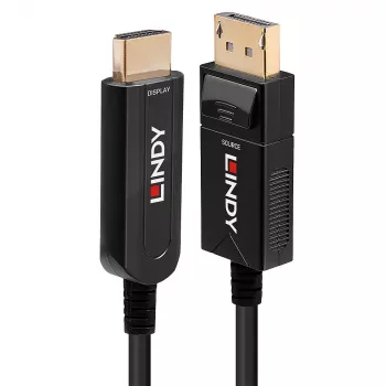 Lindy 50m fiiberoptiline hübriid DisplayPort 1.2 HDMI 18G kaabel