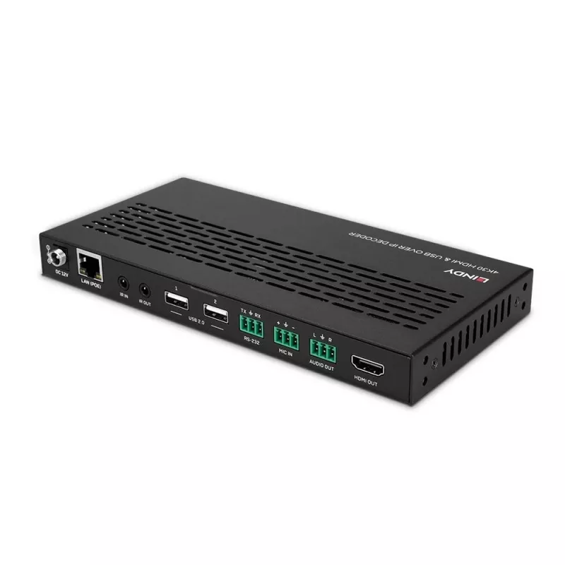 AV-vastuvõtja Lindy 4K30 HDMI ja USB üle IP süsteem – dekooder