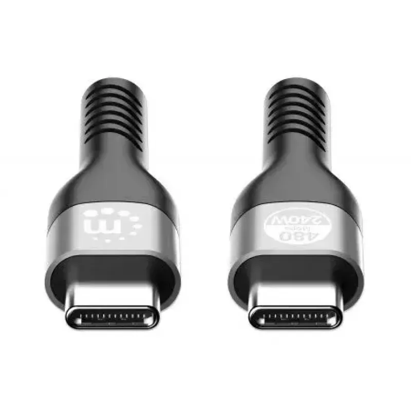 Manhattan USB-C–USB-C kaabel 240W 2m isane–isane must 480 Mbps