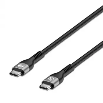 Manhattan USB-C–USB-C kaabel 240W 2m isane–isane must 480 Mbps