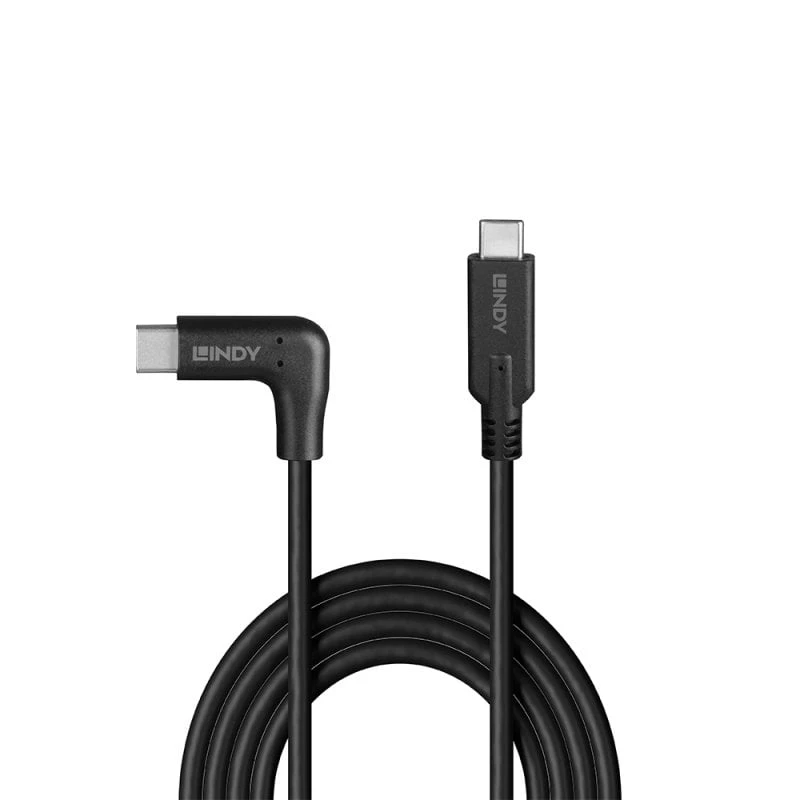 Lindy 1 m USB 3.2 Type C kaabel, 90° paremnurk, 10 Gbps
