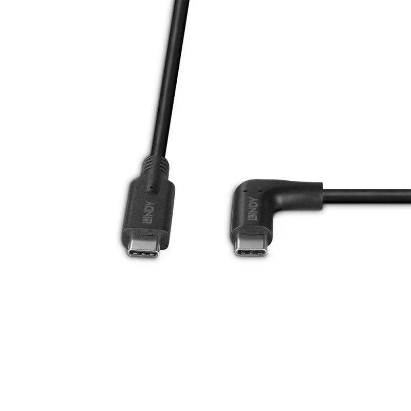 Lindy 1 m USB 3.2 Type C kaabel, 90° paremnurk, 10 Gbps