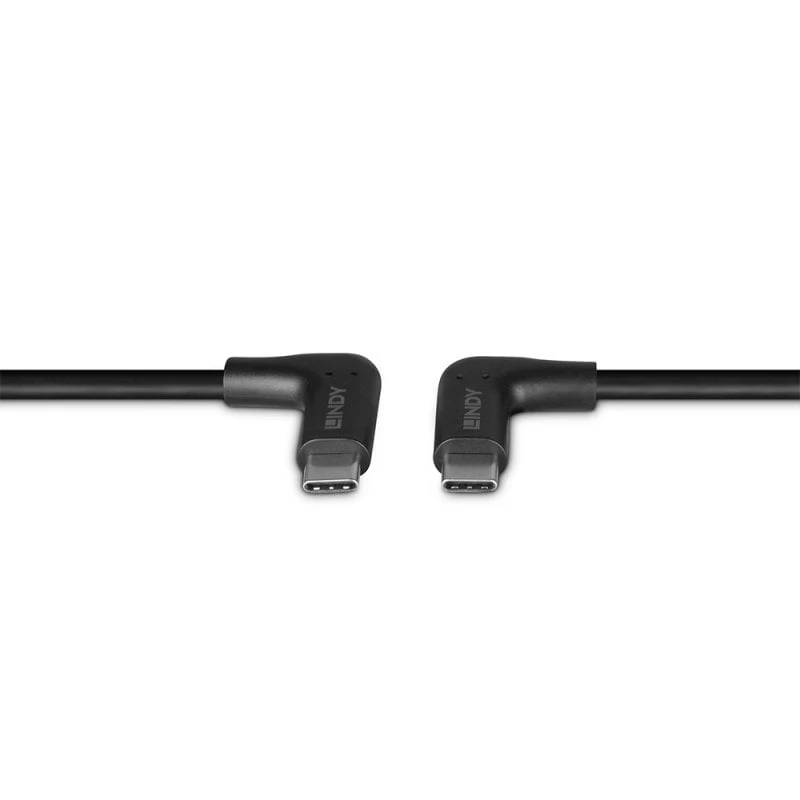 Lindy 0,5 m USB 3.2 täisnurkne USB-C täisnurksele USB-C kaabel, 10 Gbps