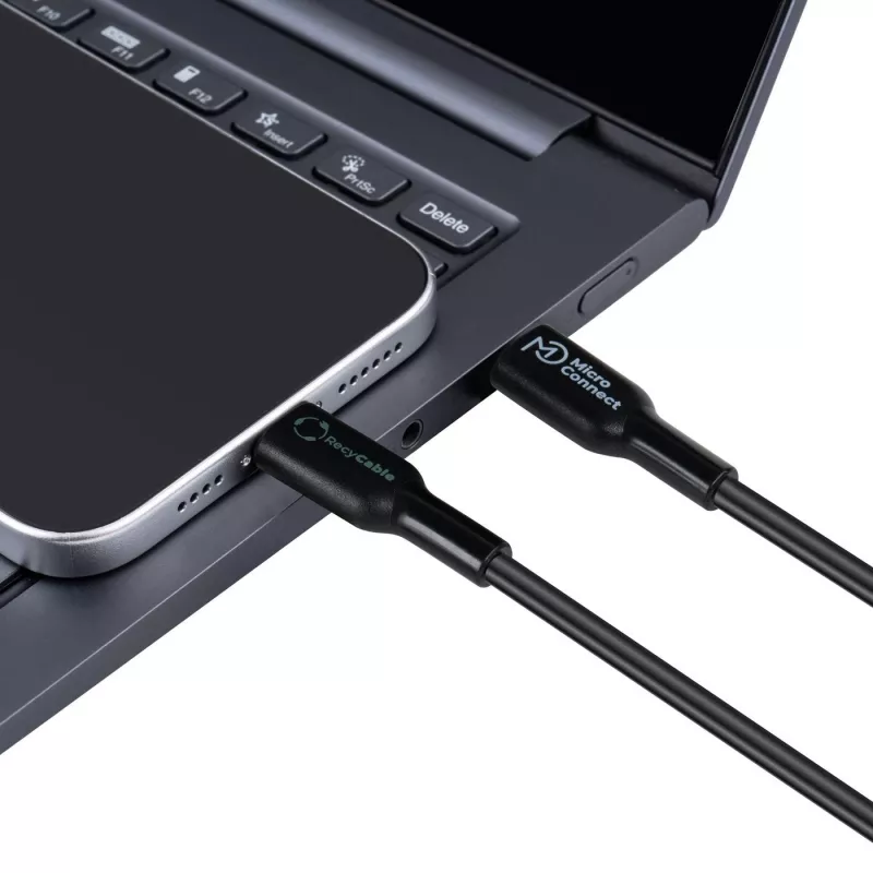 Microconnect ECO-USB3.1CL1 Lightning-kaabel 1m Must USB-C-pistik