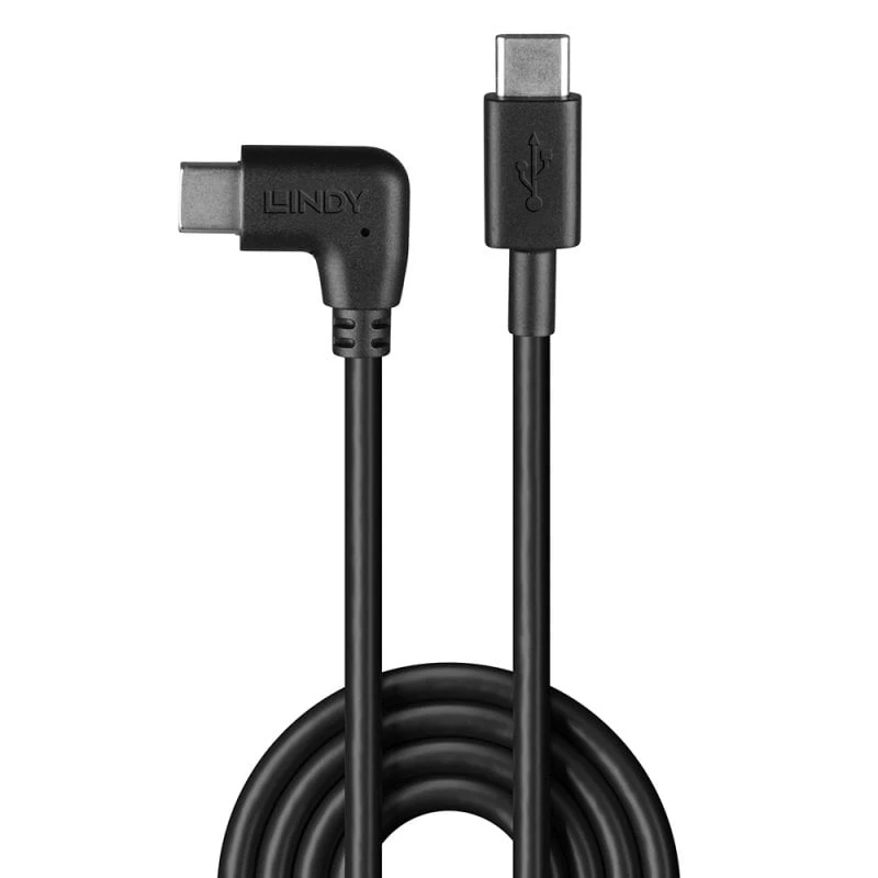 Lindy 1m USB 2.0 sirge USB-C to Right-Angled USB-C kaabel