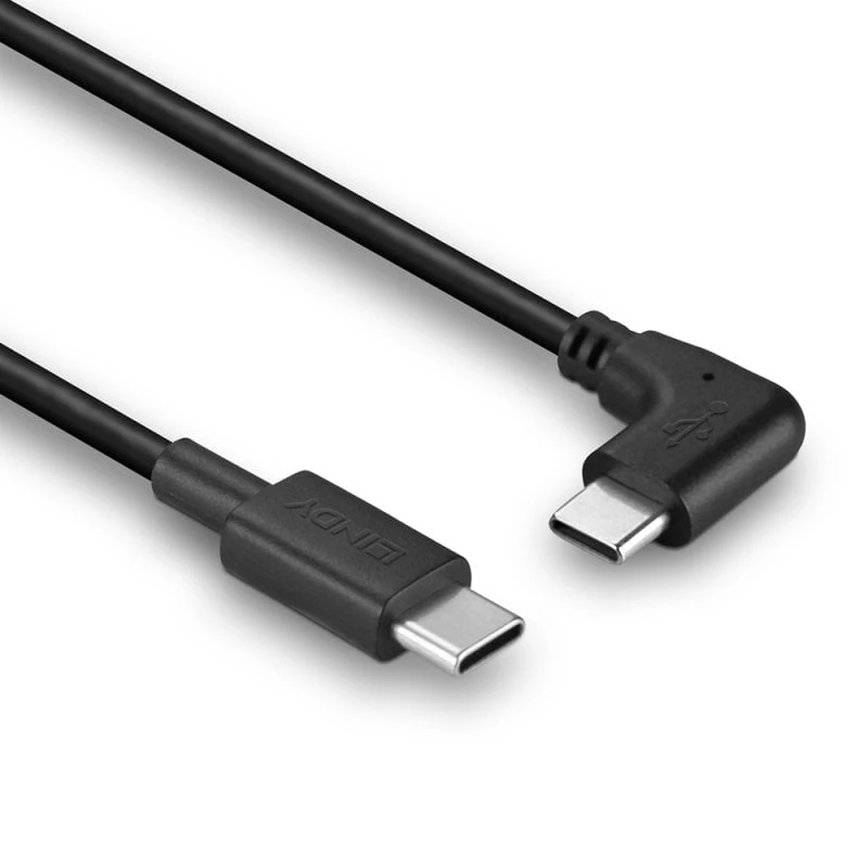 Lindy 1m USB 2.0 sirge USB-C to Right-Angled USB-C kaabel