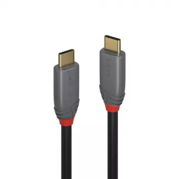 Lindy 0,5 m USB 3.2 tüüp C – tüüp C kaabel, 20 Gbps, 5 A, PD, Anthra Line