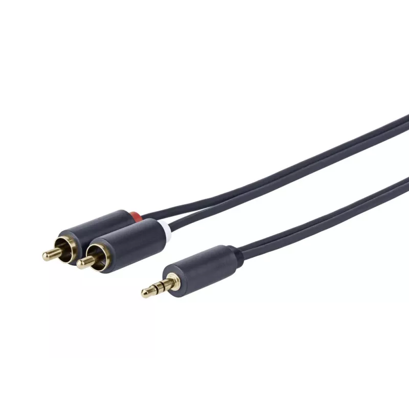 Vivolink PROMJRCA2 helikaabel 2 m 3,5 mm pistik – 2 × RCA isane, Must