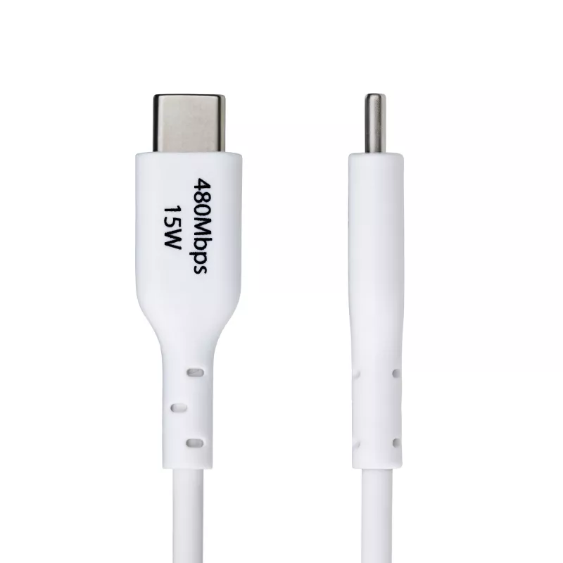 StarTech.com 3 jalga (1 m) USB-A–USB-C laadimiskaabel, laadimine ja sünkroonimine, 3 A, USB 2.0, TPE ümbris – valge USB-laadimisjuhe