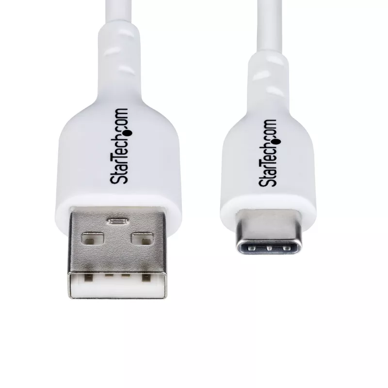 StarTech.com 3 jalga (1 m) USB-A–USB-C laadimiskaabel, laadimine ja sünkroonimine, 3 A, USB 2.0, TPE ümbris – valge USB-laadimisjuhe