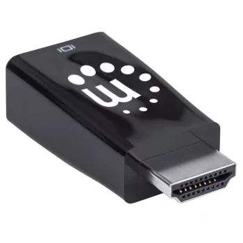 Manhattan HDMI-VGA muundur (heliga), 1080p, isane - emane, Micro-USB toitepesa lisavooluks vajadusel, must, kolmeaastane garantii