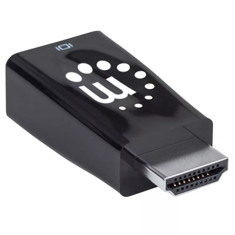 Manhattan HDMI-VGA muundur (heliga), 1080p, isane - emane, Micro-USB toitepesa lisavooluks vajadusel, must, kolmeaastane garantii