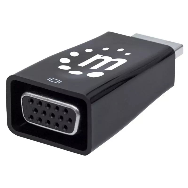 Manhattan HDMI-VGA muundur (heliga), 1080p, isane - emane, Micro-USB toitepesa lisavooluks vajadusel, must, kolmeaastane garantii