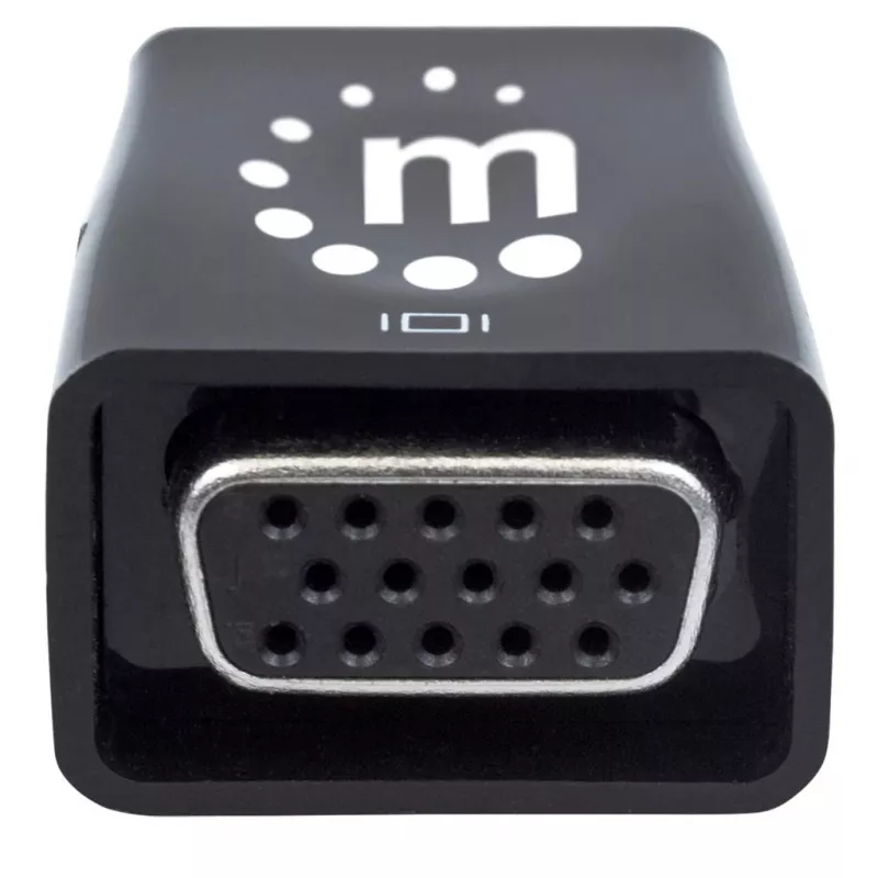 Manhattan HDMI-VGA muundur (heliga), 1080p, isane - emane, Micro-USB toitepesa lisavooluks vajadusel, must, kolmeaastane garantii